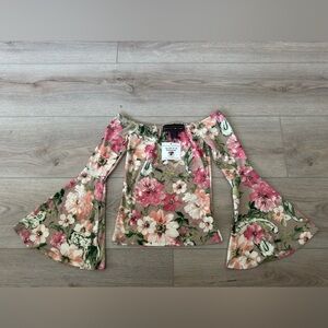 Polly & Esther Pink Floral Off-Shoulder Top